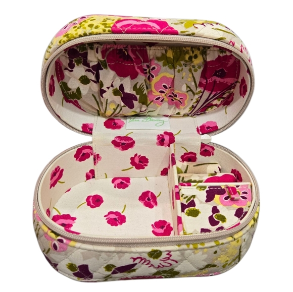 Vera Bradley Make Me Blush Trave Jewelry Case Organizer Oval Zip Around - Picture 1 of 4